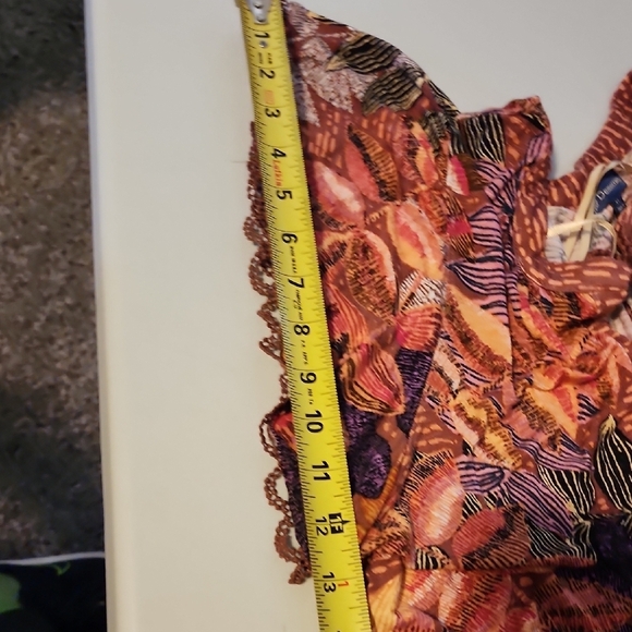 Democracy Orange and Pink Graphic Tie Front Blouse - Picture 7 of 7